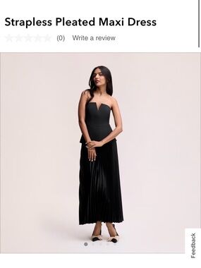 Sam Edelman Strapless Pleated Maxi Dress in Black